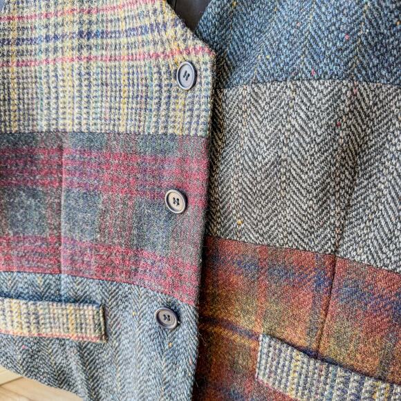 International Scene Made in Russia Wool Patchwork Vest Adjustable Waist, Size 14 - Picture 5 of 10